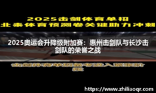 2025奥运会升降级附加赛：惠州击剑队与长沙击剑队的荣誉之战